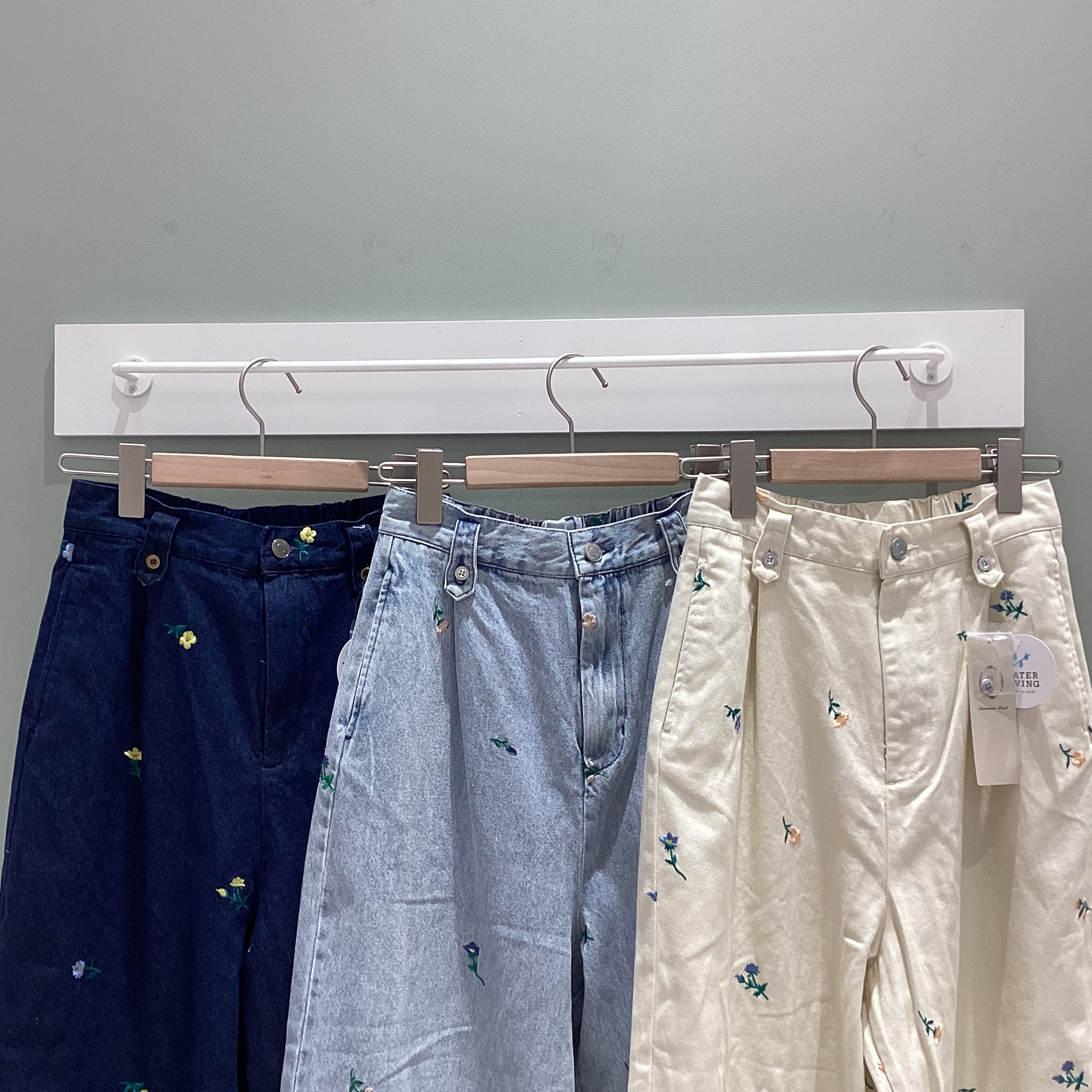 ポテチーノアミティエパンツ刺繍付き シンボル刺繍デニムパンツ / パンツ | エスニックファッション＆雑貨の