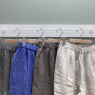 レーヨン麻ストレートパンツ